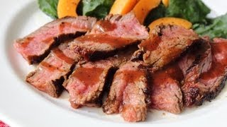 Beerbecue Beef Flank Steak  Grilled Flank Steak with Beer Barbecue Sauce [upl. by Refeinnej49]