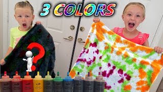 3 Colors Tie Dye Challenge with Huge Beach Towels [upl. by Aleyam365]