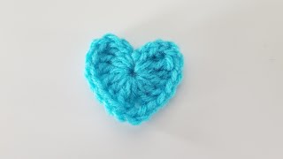 How to Crochet a HEART mini size  For Absolute Beginners [upl. by Corri]