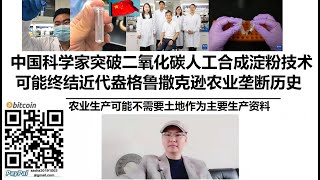 中国科学家突破二氧化碳人工合成淀粉技术，可能终结近代盎格鲁撒克逊农业垄断历史，农业生产可能不需要土地作为主要生产资料 [upl. by Saffier]