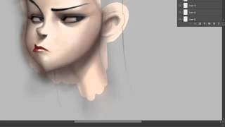 Cartoon face coloring step 2  Light PHOTOSHOP [upl. by Analed262]