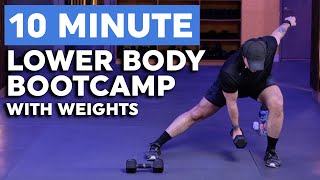 10 Minute Multiplanar Lower Body Bootcamp with Weights [upl. by Aticnemrac234]