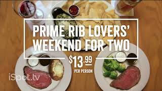 OCharleys TV Spot Prime Rib Lovers Weekend for Two Every Saturdays amp Sundays [upl. by Leizo]