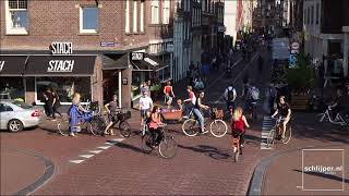 Unbelievably busy bicycle crossing in Amsterdam [upl. by Osanna]