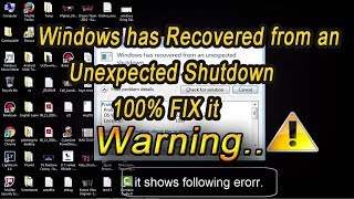 Windows has Recovered from an Unexpected Shutdown  Blue screen  100 Fix it [upl. by Eanore]