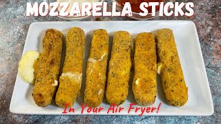 Easy Air Fryer Mozzarella Sticks  Simple Cheese Sticks  Air Fryer Recipes [upl. by Gnort892]