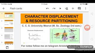 Character displacement and resources partitioning Gause Law MSc zoology CCSU Meerut [upl. by Esoryram753]