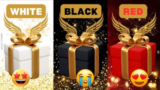 Are You Lucky Choose Your Gift From Three Mystery Boxes White Black And Redyoutube quizess [upl. by Hafirahs]