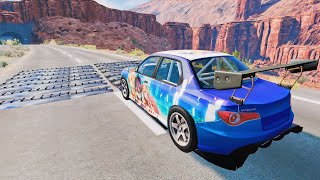 Cars Vs police spike strip 29 BeamNG Drive beamngdrive realisticdriving beamngcrashes [upl. by Koball566]