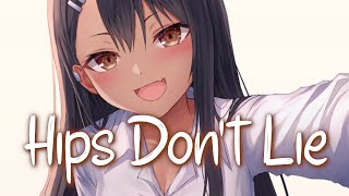 「Nightcore」 Hips Dont Lie  Shakira ft Wyclef Jean ♡ Lyrics [upl. by Amehsyt]