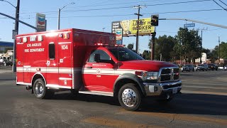 LAFD Rescue 104 Reserve Transporting [upl. by Leta59]