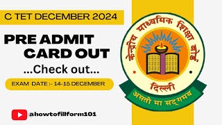 CTET Admit Card 2024 CTET Admit Card 2024 Kaise Download Kare CTET Exam City 2024 Kaise Dekhe [upl. by Rozele]