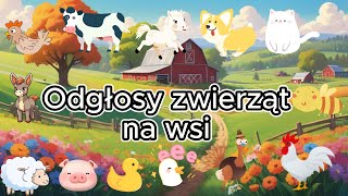 Odgłosy zwierząt na wsi  nauka zwierząt  farma  dźwięki dla dzieci [upl. by Yecaw]