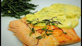 SALMON EN SALSA DE NARANJA Y ESTRAGON CON SALICORNIA [upl. by Thorma]