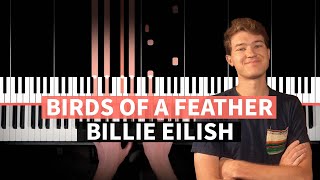 BIRDS OF A FEATHER  Billie Eilish  EASY PIANO TUTORIAL accompaniment with chords [upl. by Ilek]