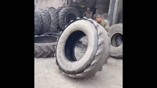 Amazing Technique to Retreading of Old Tractor BigTire in Beautiful Way  Replace a Tractor Tire [upl. by Novahs657]