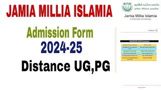 Jamia Millia Islamia Distance Admission Form 202425  how to fill jamia distance form 2024 [upl. by Nawud]