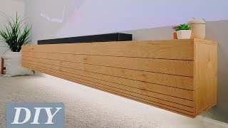 How To Build a Floating Media Console w Undermount LEDs  DIY Woodworking [upl. by Lars]