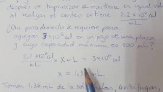 Cálculos de diluciones y conteos en cultivos celulares [upl. by Milicent]