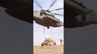 CH53 Super Stallion lifting an armoured vehicle [upl. by Nibas621]