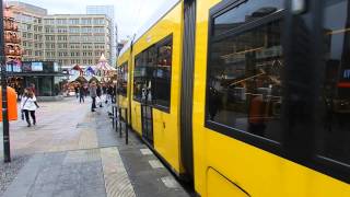 Berlin  Bombardier Flexity Trams at Alexanderplatz 2014 12 24 [upl. by Graeme117]