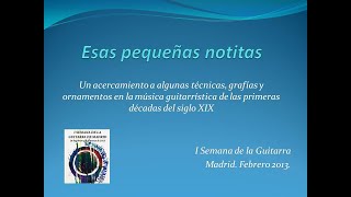 Ornamentos en la música guitarrística de las primeras décadas del siglo XIX [upl. by Aikcin]