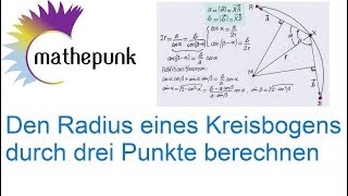 Den Radius eines Kreises durch drei Punkte berechnen [upl. by Ingrid729]