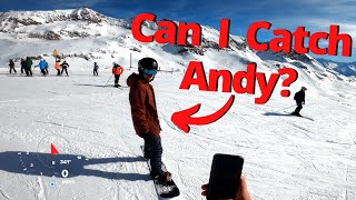 5500ft Snowboarding Descent in Alpe dHuez  Chasing Andy in 4k [upl. by Amie]