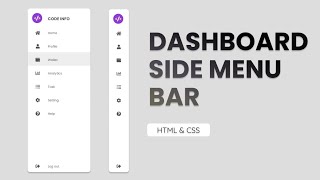 Responsive Side Navigation Bar in HTML and CSS  Dashboard Side Nav Bar with HTML and CSS [upl. by Amhser683]