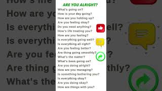 The best way to saying Are You Alright dailyenglish [upl. by Trebla874]