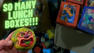 Scored a bunch of vintage lunch boxes toys and clothes at the Flea Market Syracuse NY [upl. by Handbook]