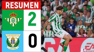 Real Betis vs Leganes 20 Resumen  La Liga  20242025 [upl. by Niliac]