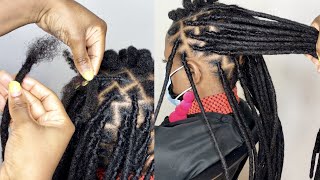 DETAILED TEMPORARY DREADLOCKS EXTENSIONS TUTORIAL  Daixidreadology human hair Locs [upl. by Naaman]