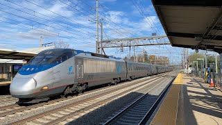 HIGH SPEED Northeast Corridor Action w Amtrak amp NJ Transit  Princeton Junction 111223 [upl. by Lenuahs287]