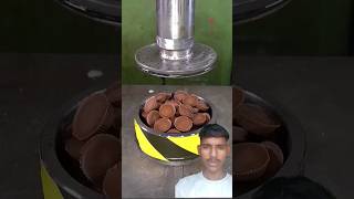 Hydraulic press vs chocolate cake 🍰 hydraulicpress crusing shorts [upl. by Trici246]