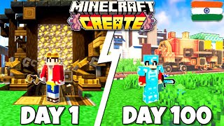 I Survived 100 Days In Create Mod Minecraft Hardcore HINDI Part1 [upl. by Roeser518]