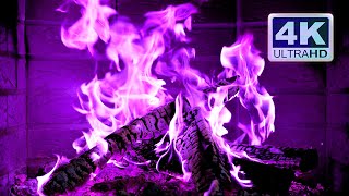 🔥 PURPLE FIREPLACE 4K Ultra HD [upl. by Anaya]