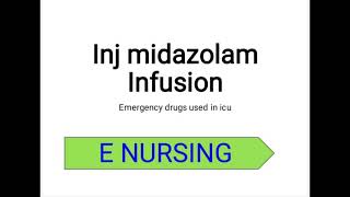 Inj midazolam infusionMidaz injection Midazolam inj [upl. by Barna]