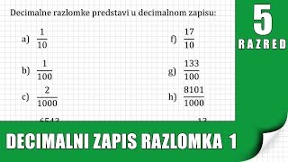 Decimalni zapis razlomka  Zadatak 1 [upl. by Geerts]