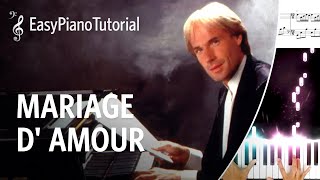 Mariage D Amour Richard Clayderman  Piano Tutorial  Free Sheet Music [upl. by Fisa]