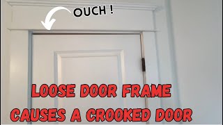 How to fix a crooked door by adjusting the door frame [upl. by Noell]