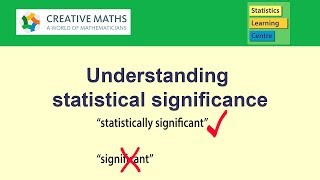 Understanding Statistical Significance  Statistics help [upl. by Yrebmik402]