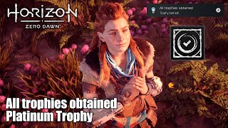 Horizon Zero Dawn • All trophies obtained Platinum Trophy Obtained all Horizon Zero Dawn trophies [upl. by Nafri]