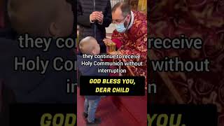 Beautiful Ancient Christian Tradition Infant Receives Holy Communion in Eastern Rite Church jesus [upl. by Kcirddec147]