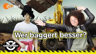 Jungs gegen Mädchen beim Baggerfahren Wer kann’s besser  Checkpoint ZDF [upl. by Alemahs]