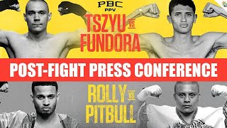 POSTFIGHT PRESS CONFERENCE • Tszyu vs Fundora amp Rolly vs Pitbull [upl. by Aneekas]