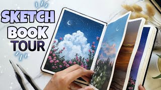 Sketchbook tour 35 painting ideas  Gouache Paintings [upl. by Atarman]