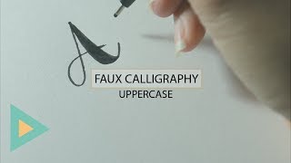 Calligraphy with Pen  UPPERCASE Letters AZ [upl. by Landmeier]