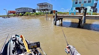 Fishing docks by San Luis Pass with live finger mullet S7 E84 [upl. by Duffy408]