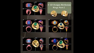 Turorial Demo CAD Design Birthstone Rings Part2 [upl. by Revned]